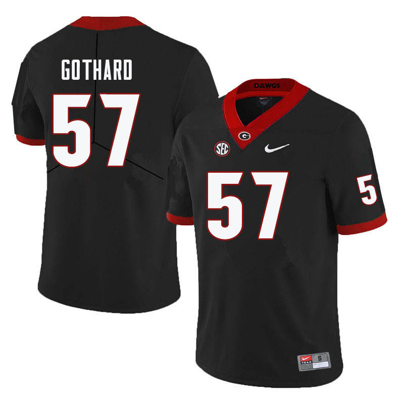 Men #57 Daniel Gothard Georgia Bulldogs College Football Jerseys-Black